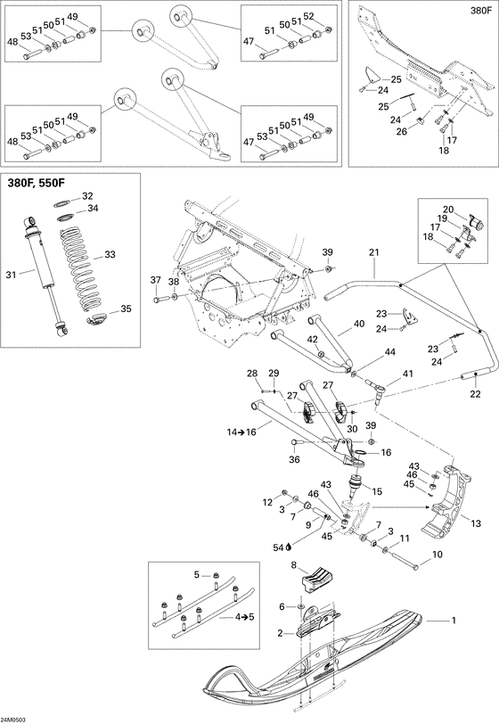 07- front suspension and ski 550f