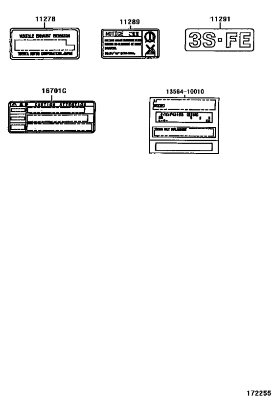 Caution Plate & Name Plate (Engine)