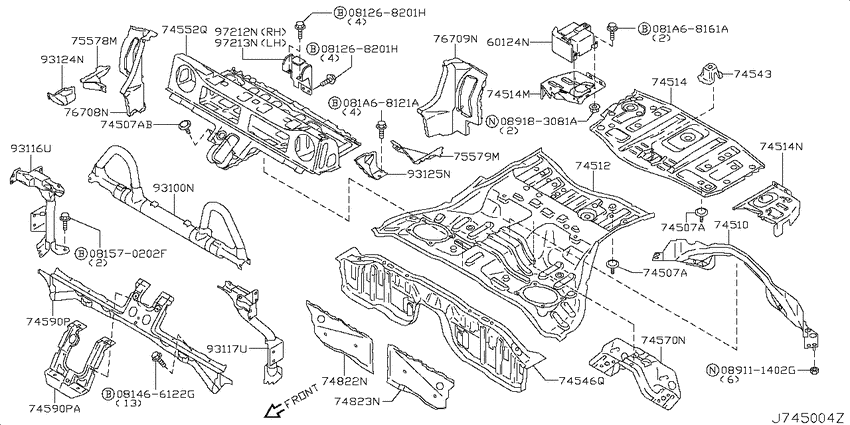 Floor panel (rear)