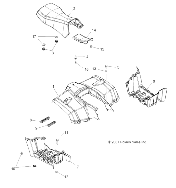 Body, rear cab and seat