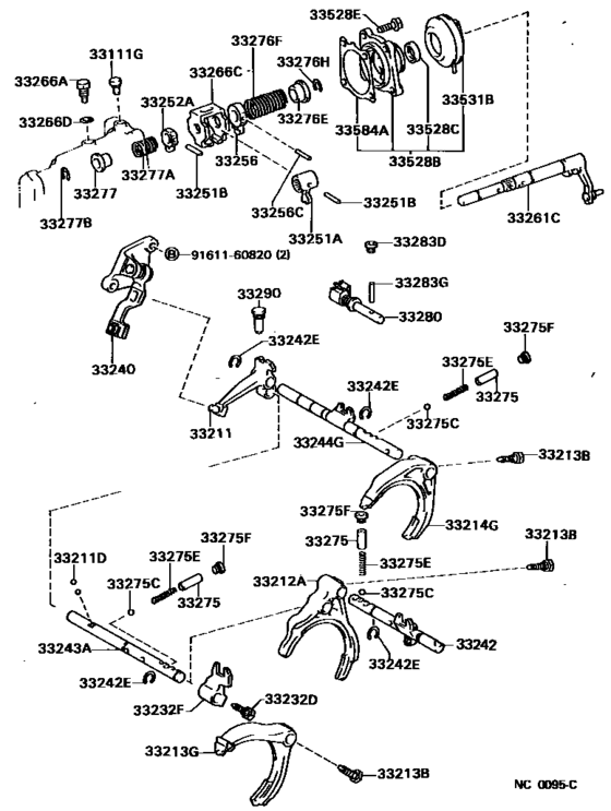 Gear Shift Fork & Lever Shaft (Mtm)