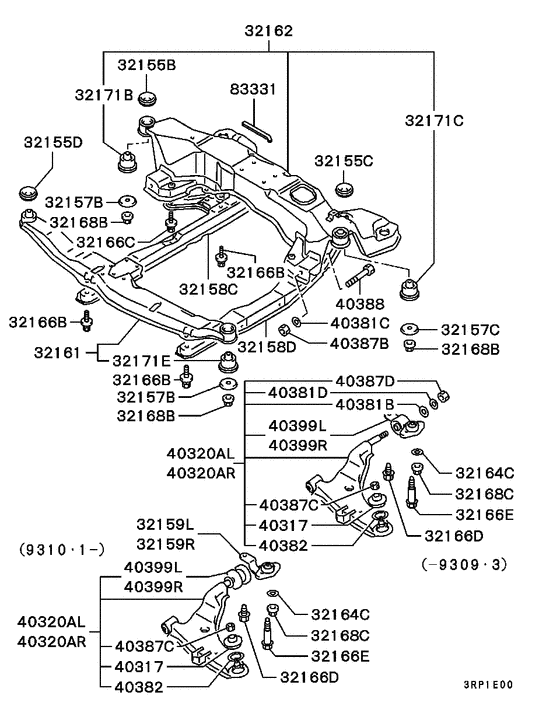 Front susp arm & member