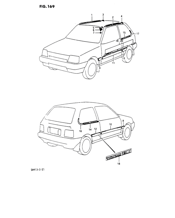 Molding and stripe tape