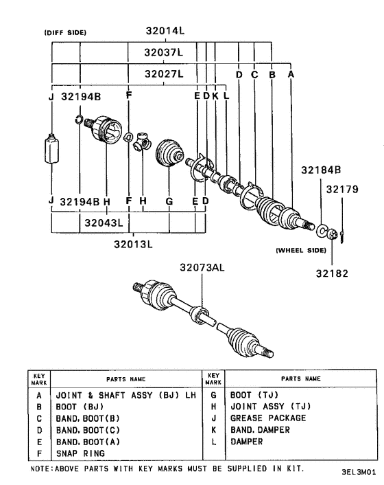 Front axle drive shaft