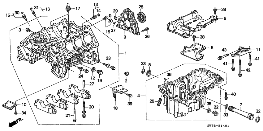 Cylinder block/oil pan