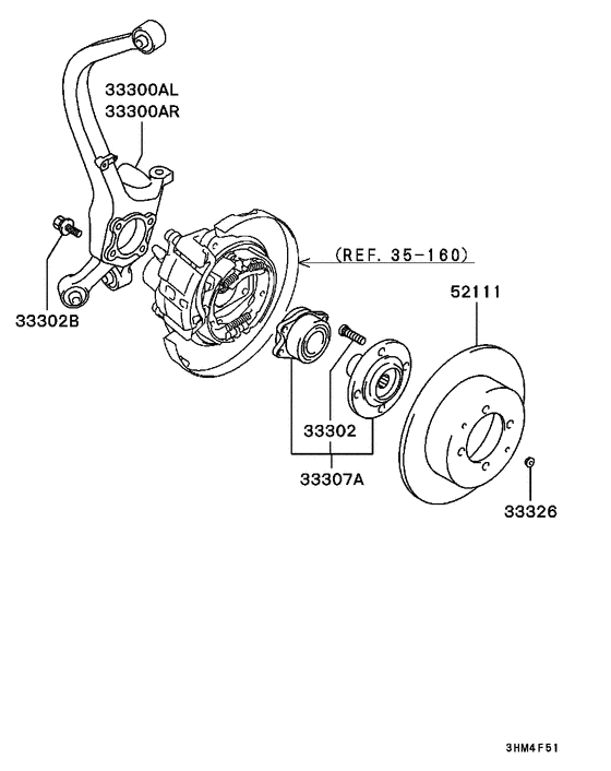Rear axle hub & drum
