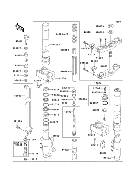 Front fork(1/2)(kx500-e4/e5)