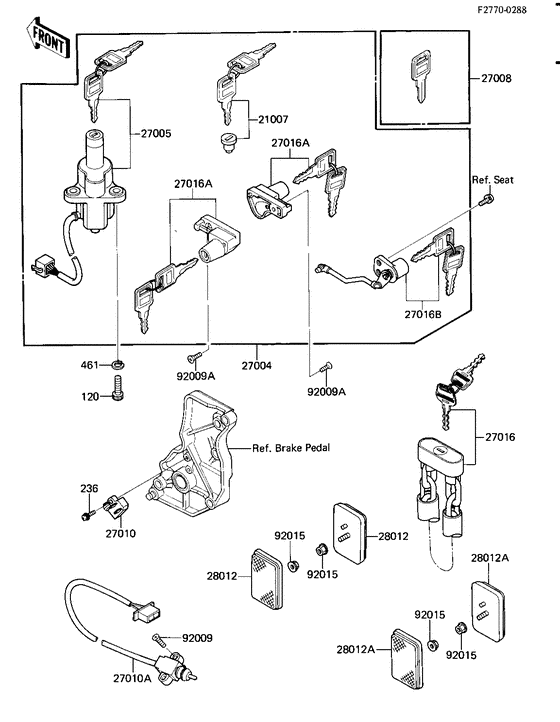 Ignition switch/locks/reflectors
