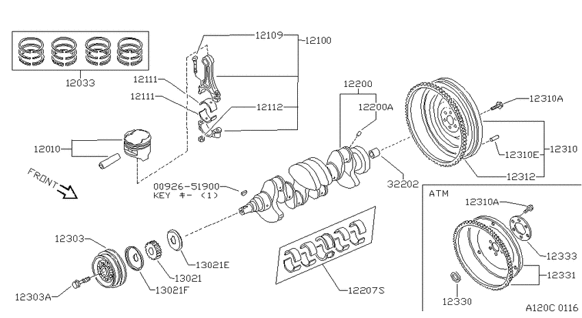 Piston,crankshaft & flywheel