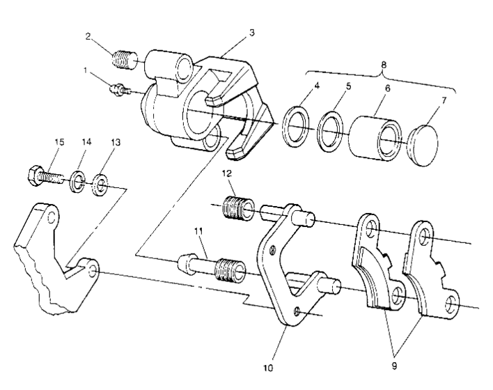 Middle axle brake assembly