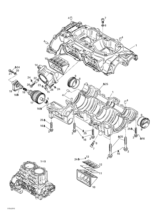 01- crankcase, rotary valve