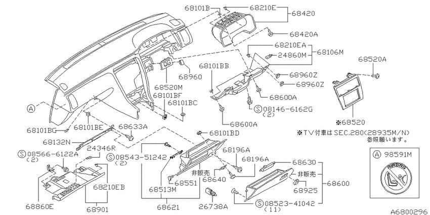 Instrument panel, pad & cluster lid