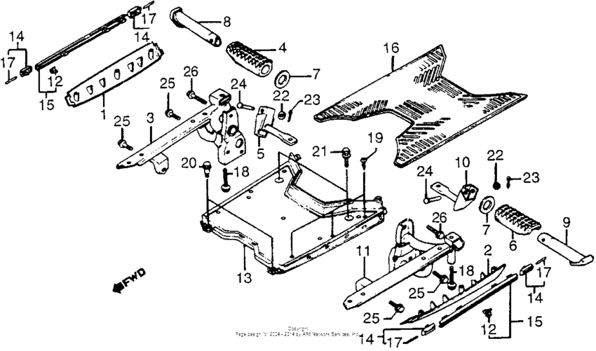 Floor panel + floor board + pillion footpeg