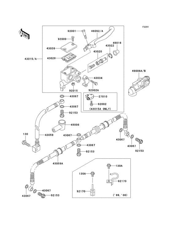Front master cylinder