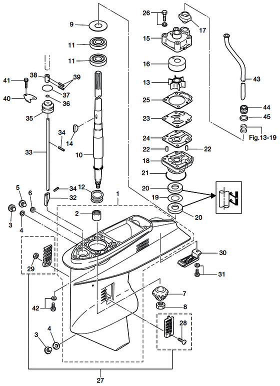 Gear case (drive shaft) md40/50b2