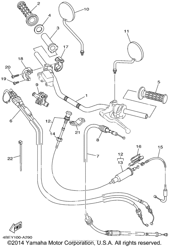 Steering handle & cable