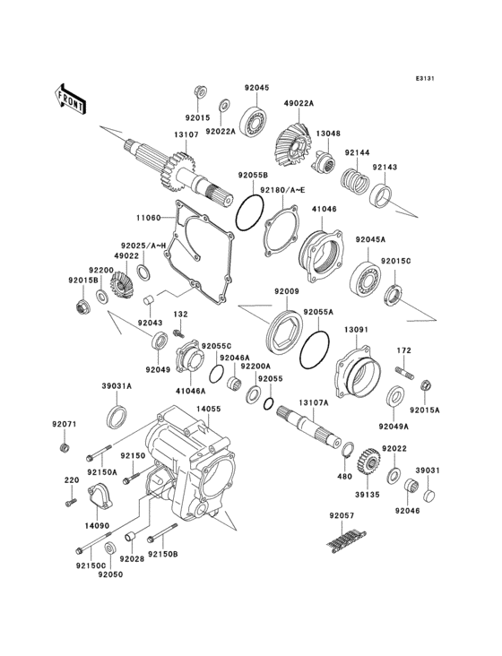 Front bevel gear(1/2)