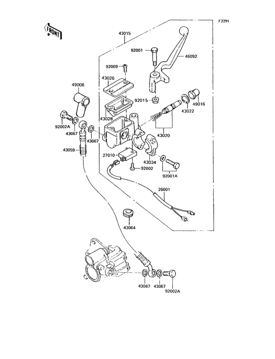 Front master cylinder