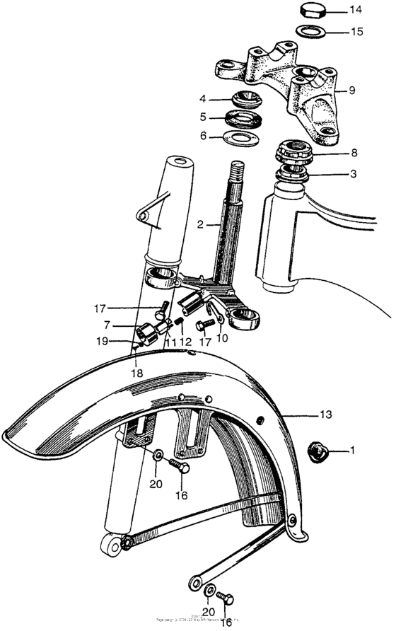 Ca175 steering stem + front fender