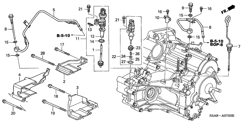 Atf pipe/speed sensor