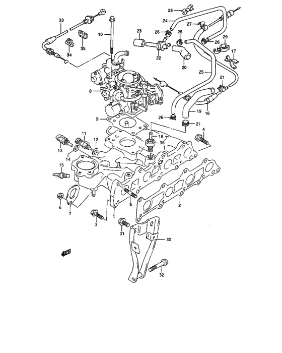 Intake manifold and throttle body