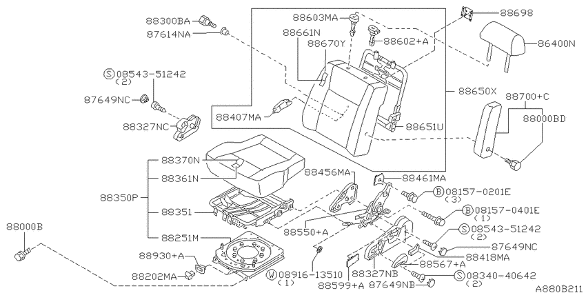 Rear seat