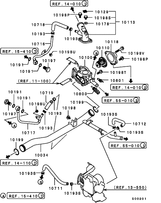 Water pipe & thermostat