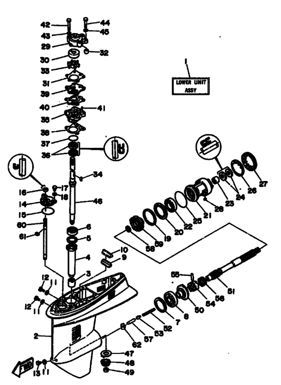 Lower casing & drive 1