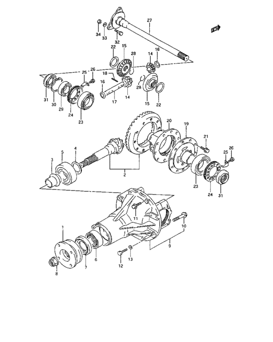 Front differential gear