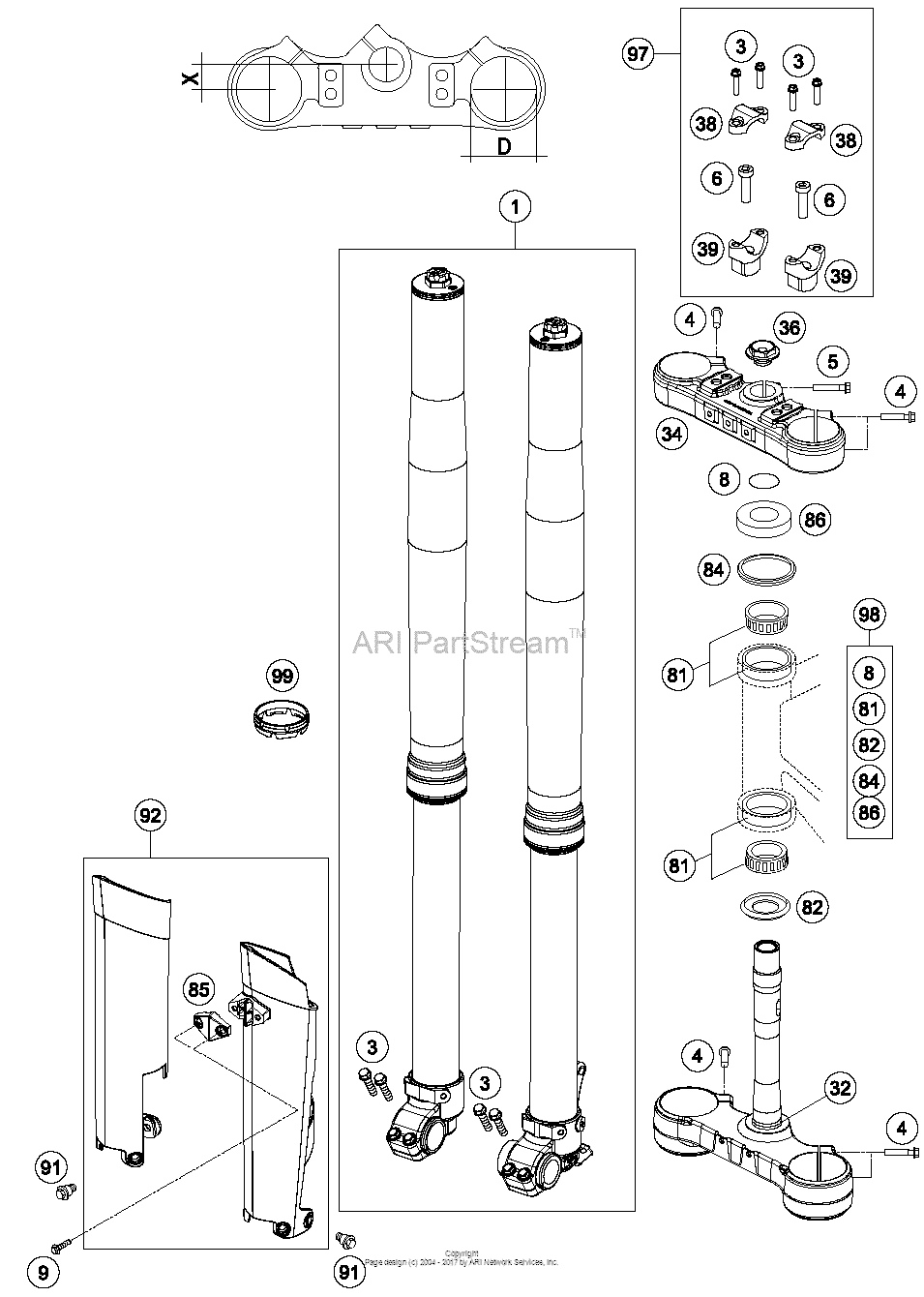 Front Fork, Triple Clamp