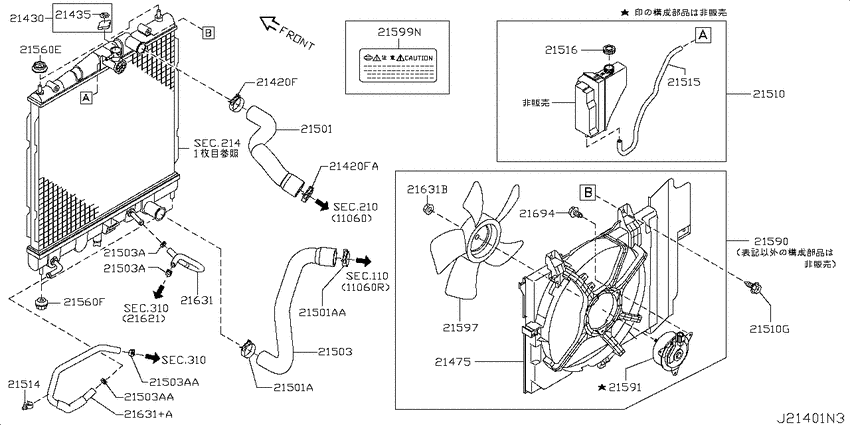 Radiator, shroud & fitting