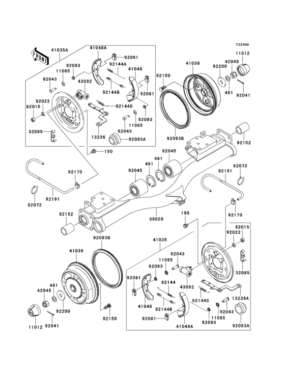 Rear hubs/brakes(h8f)