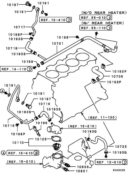 Water pipe & thermostat