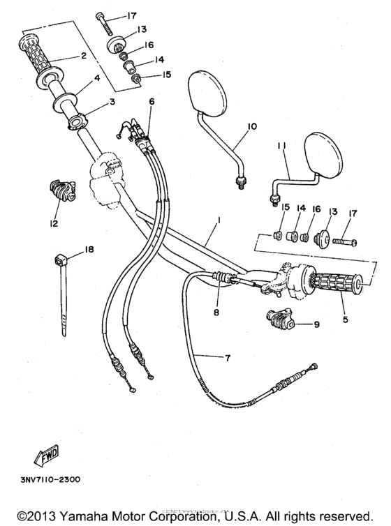 Steering handle & cable