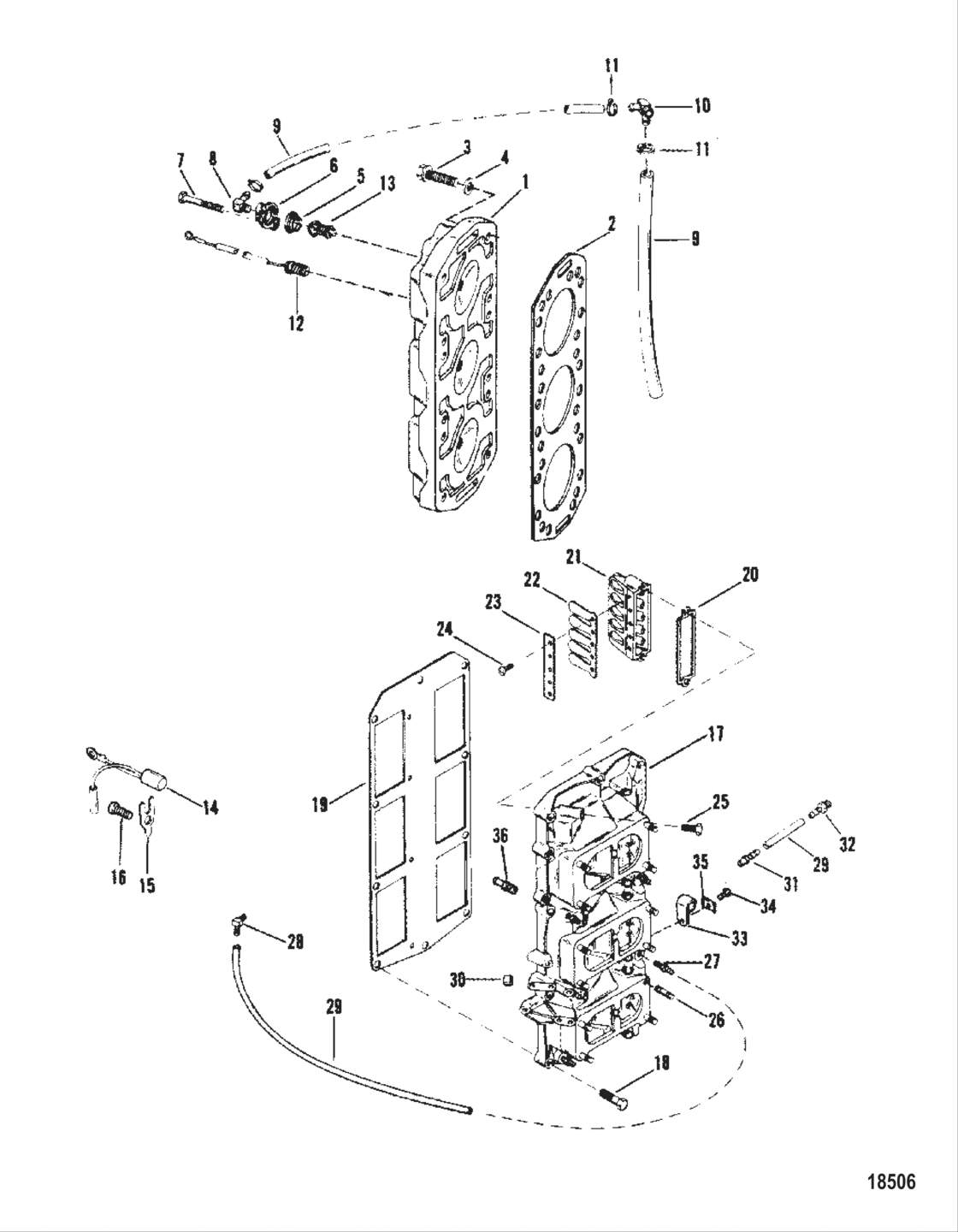 Reed Block And Cylinder Head
