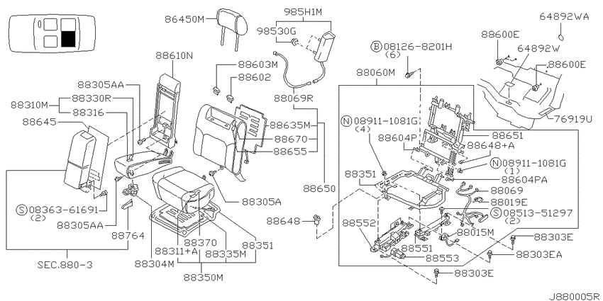 Rear seat