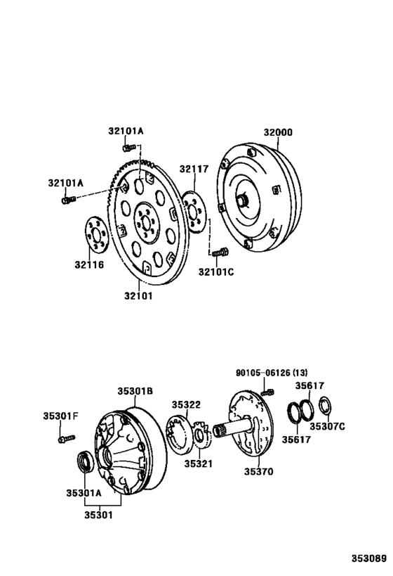 Torque Converter, Front Oil Pump & Chain (Atm)