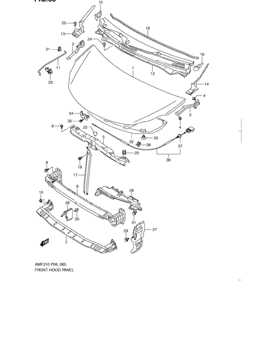 Front hood panel
