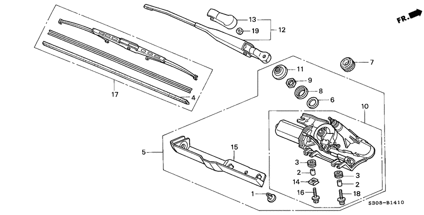 Rear windshield wiper