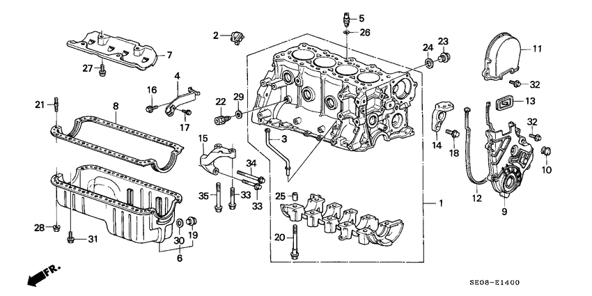 Cylinder block/oil pan