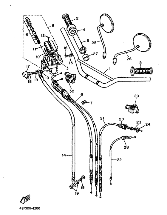 Steering handle & cable