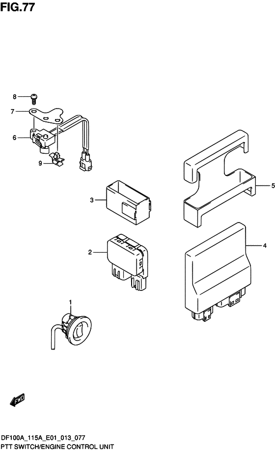 Ptt switch/engine control unit