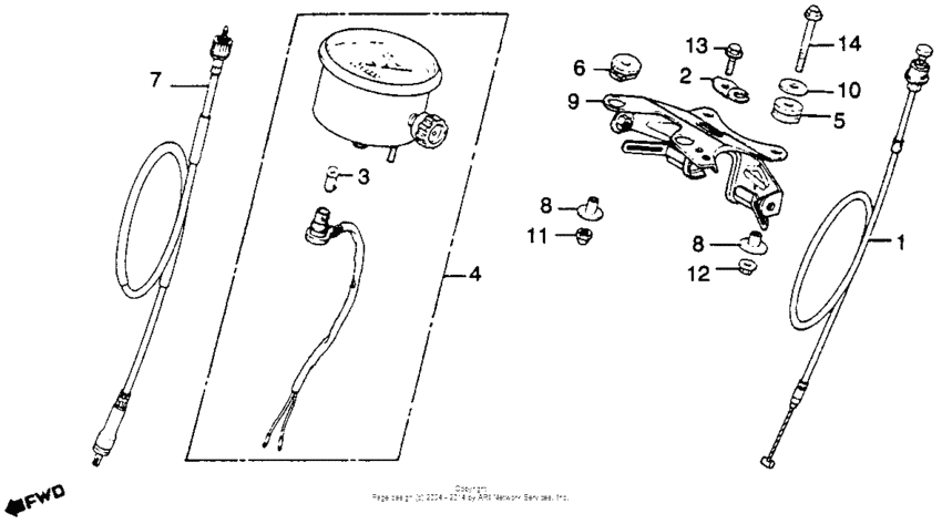Speedometer + headlight stay