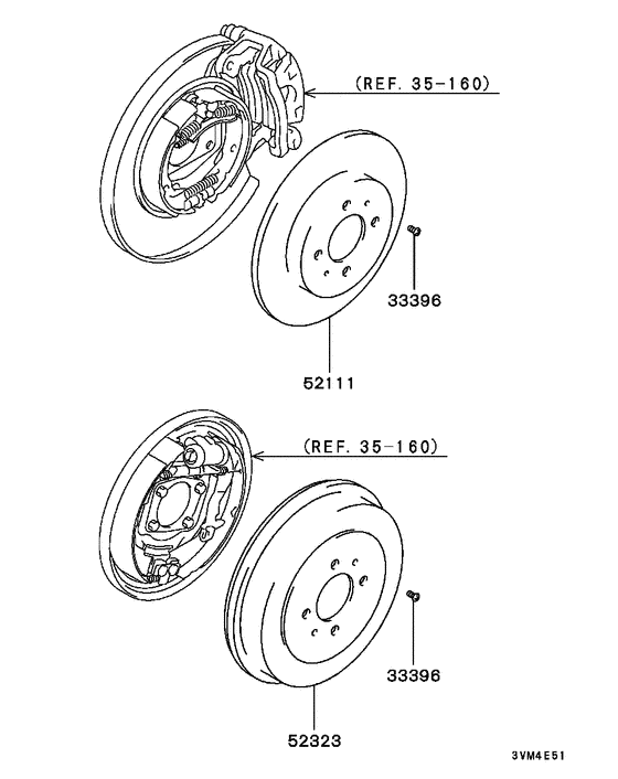 Rear axle hub & drum