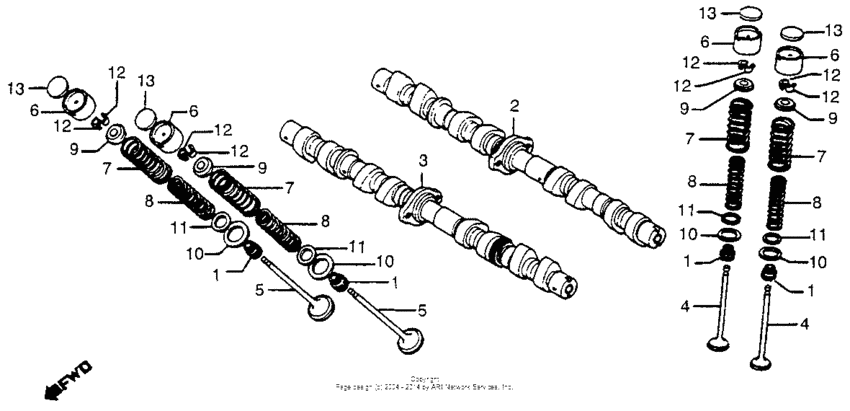 Camshaft + valve