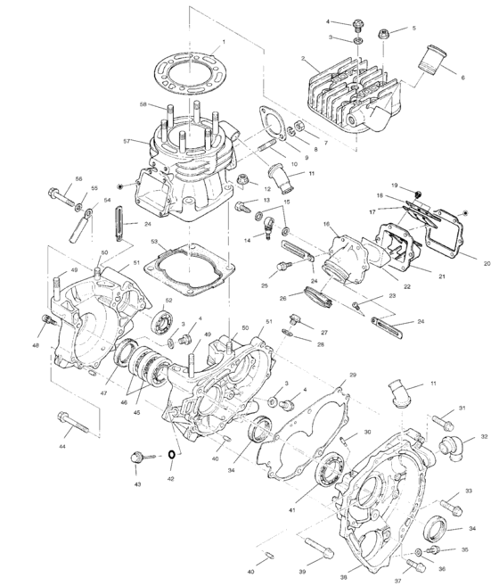 Crankcase and cylinder