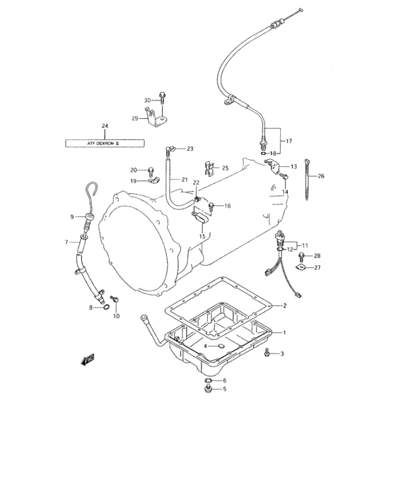 At oil pan and wire harness