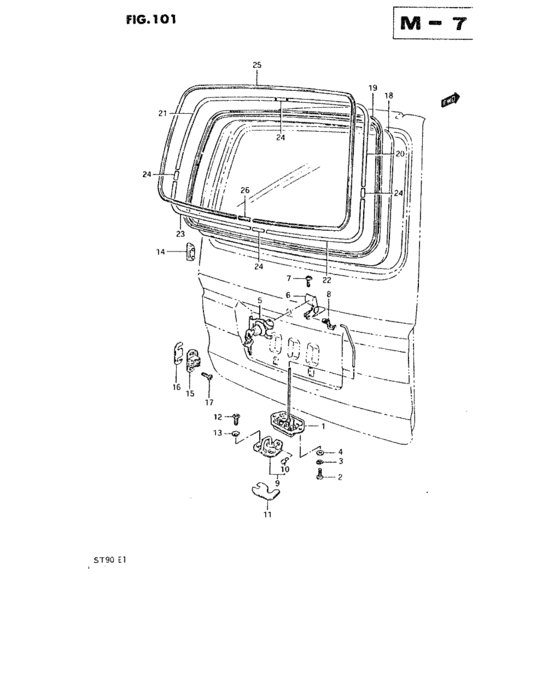 Back door lock - glass