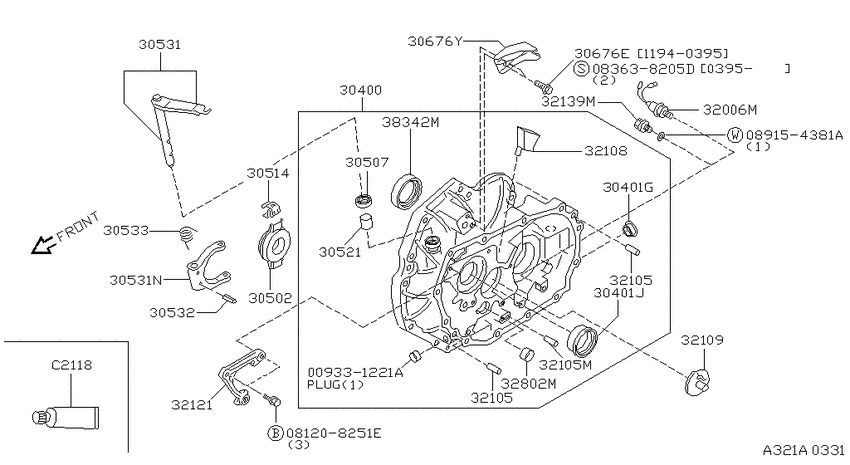Transmission case & clutch release