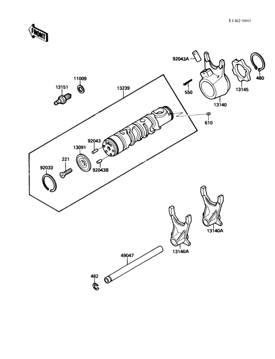 Gear change drum/shift fork(s)